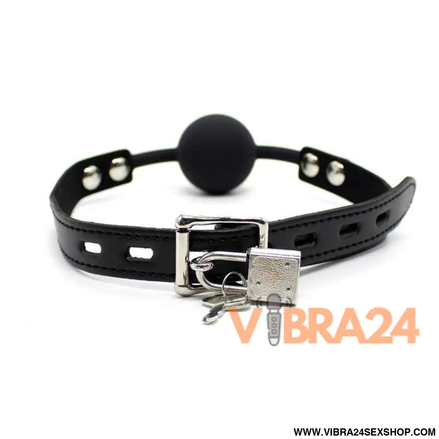 Silicona Ball Gag 4 cm with Padlock Black