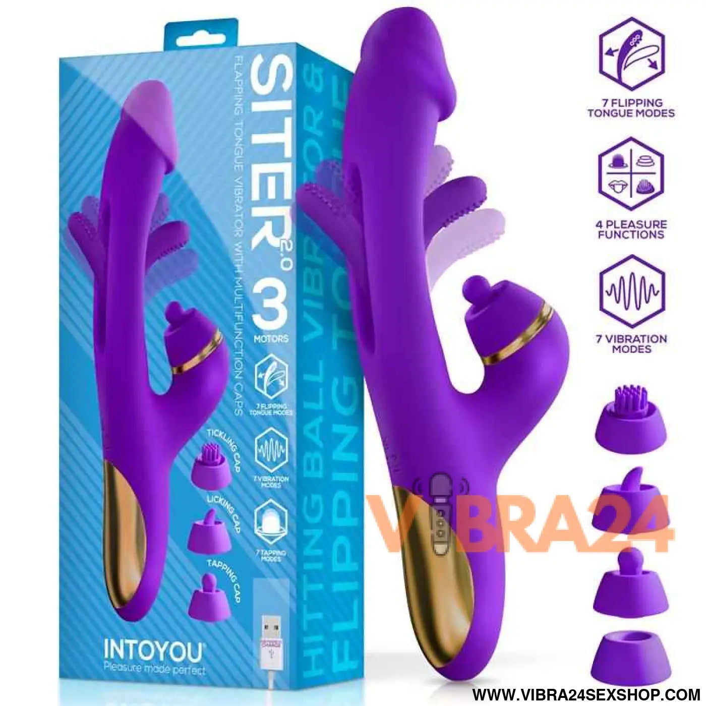 Siter 2.0 Flapping Tongue with Hitting Ball Vibrator Caps