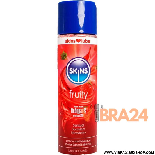 SKINS - LUBRIFICANTE À BASE DE ÁGUA COM SABOR FRUTADO MORANGO 130 ML