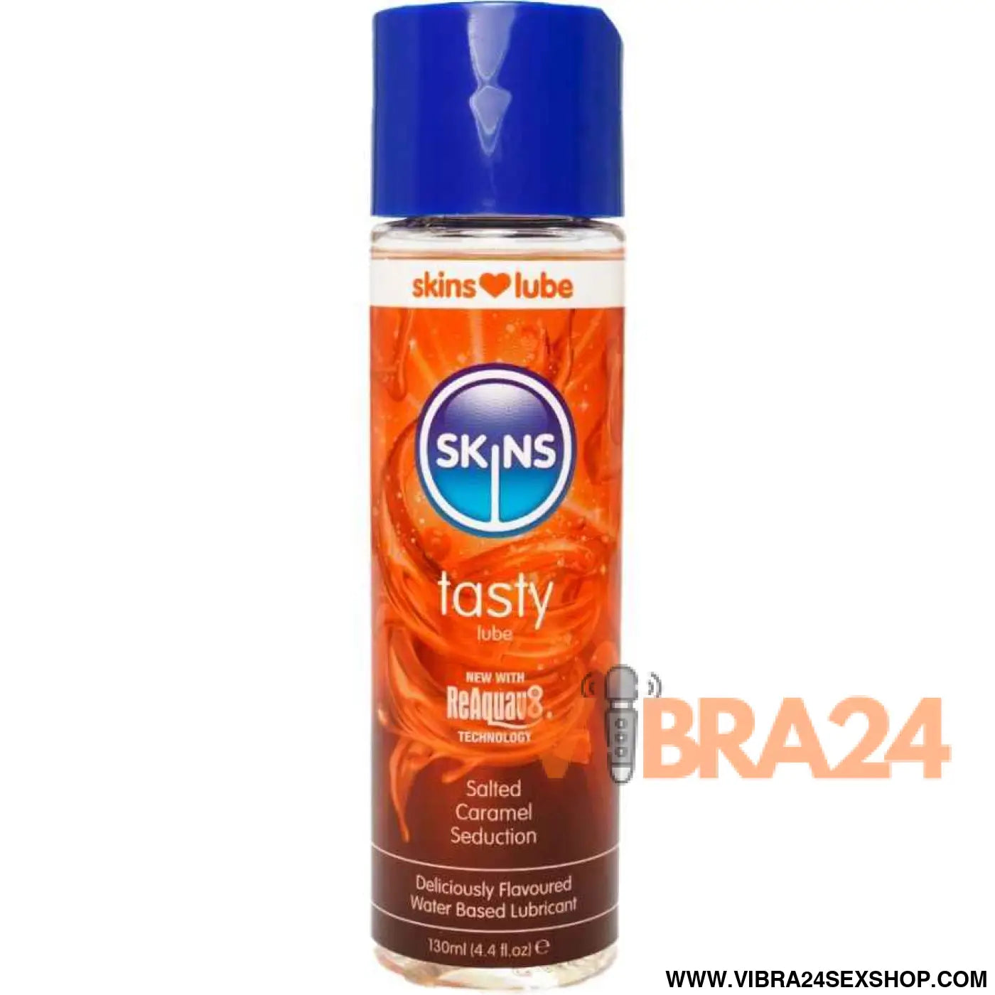 SKINS - LUBRIFICANTE SABOROSO À BASE DE ÁGUA COM CARAMELO SALGADO 130 ML