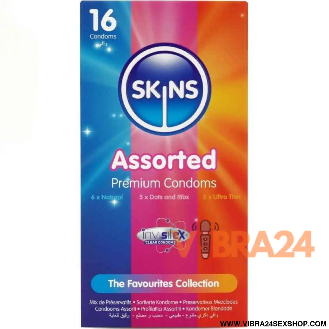 SKINS - PACOTE COM 16 PRESERVATIVOS PREMIUM VARIADOS