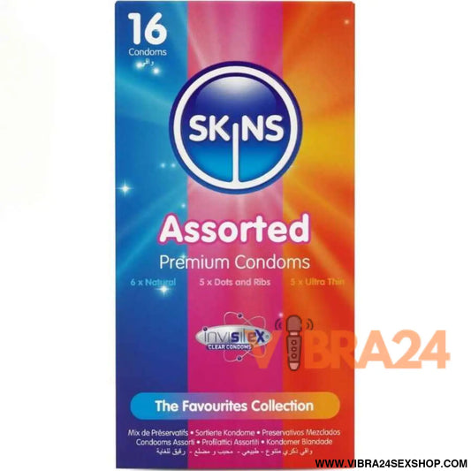 SKINS - PACOTE COM 16 PRESERVATIVOS PREMIUM VARIADOS