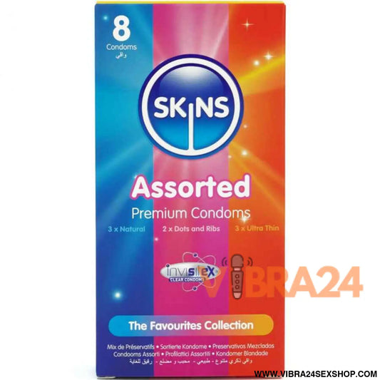 SKINS - PACOTE COM 8 PRESERVATIVOS PREMIUM VARIADOS