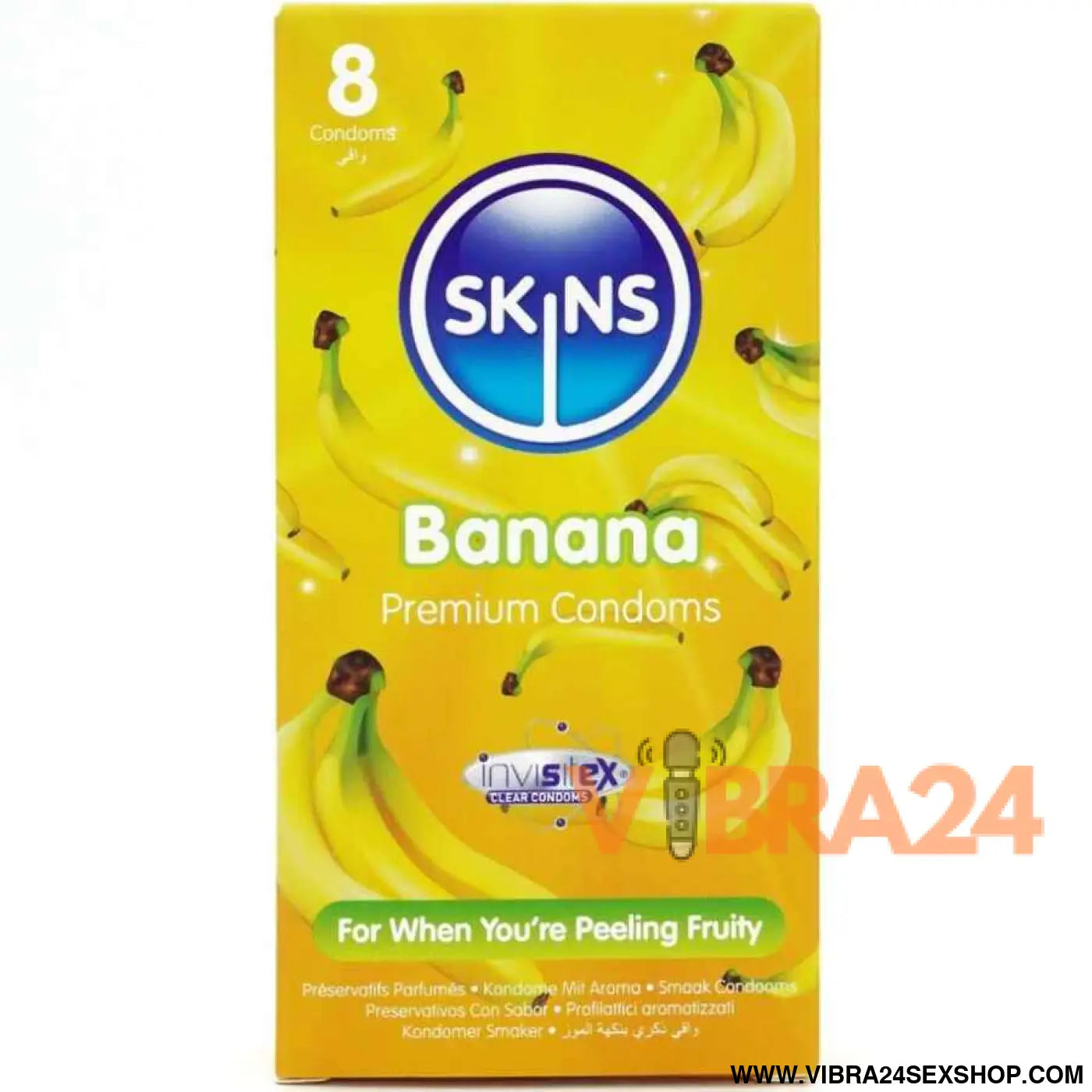 SKINS - PRESERVATIVOS BANANA PREMIUM PACOTE COM 8