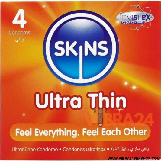 SKINS - PRESERVATIVOS ULTRA FINOS PREMIUM PACOTE COM 4