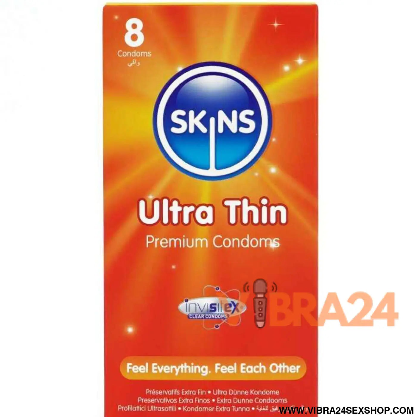 SKINS - PRESERVATIVOS ULTRA FINOS PREMIUM PACOTE COM 8