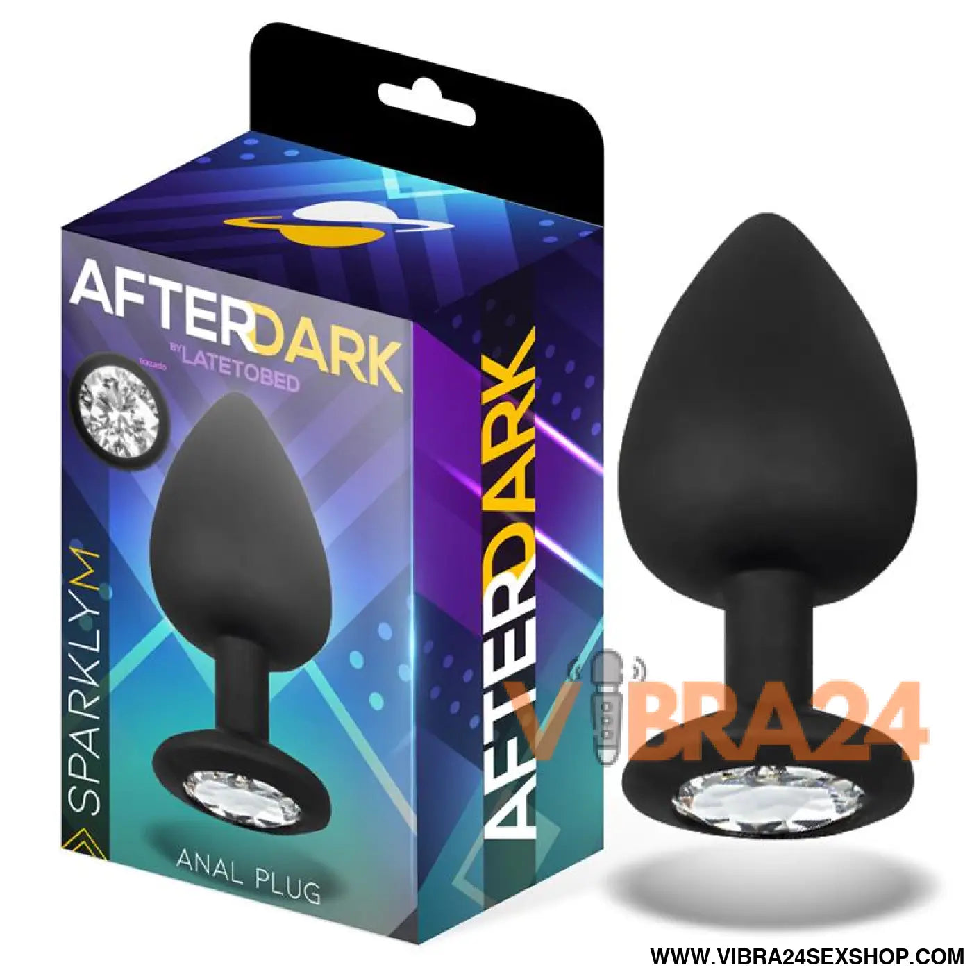 Sparkly Butt Plug Silicone Size M 8 cm x 3.5