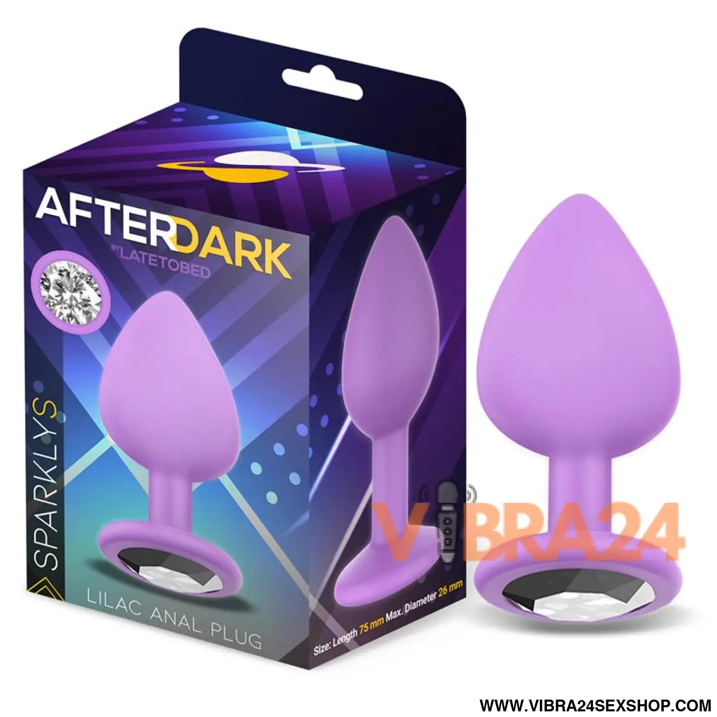 Sparkly Butt Plug Size S Silicone Lilac