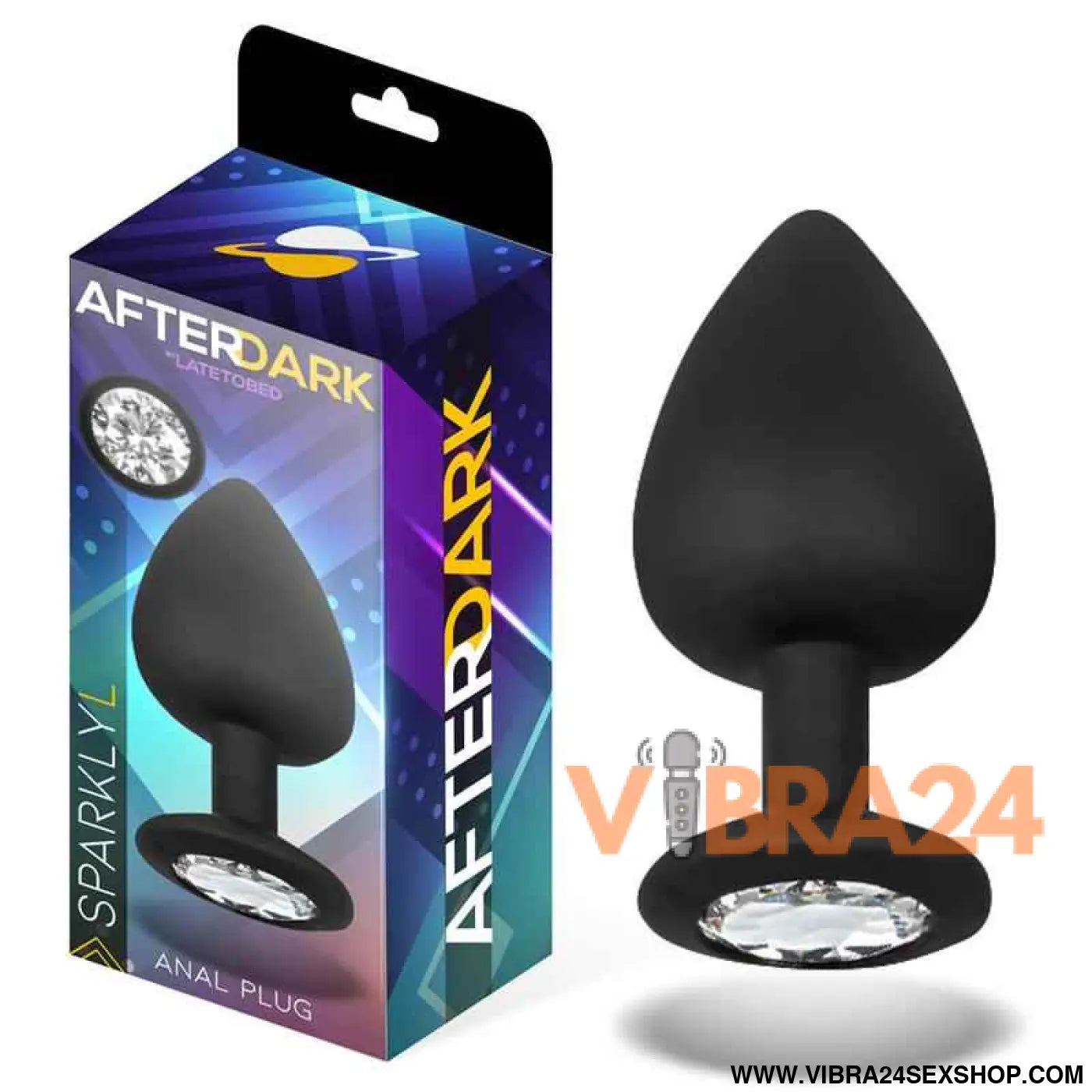 Sparkly Butt Plug with Jewel Silicone Size L 9.5 cm x 4.5