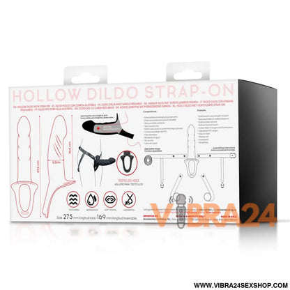 Strap-On Dildo Silicone Preto Premium Tamanho L - Conforto e Estilo com Oco