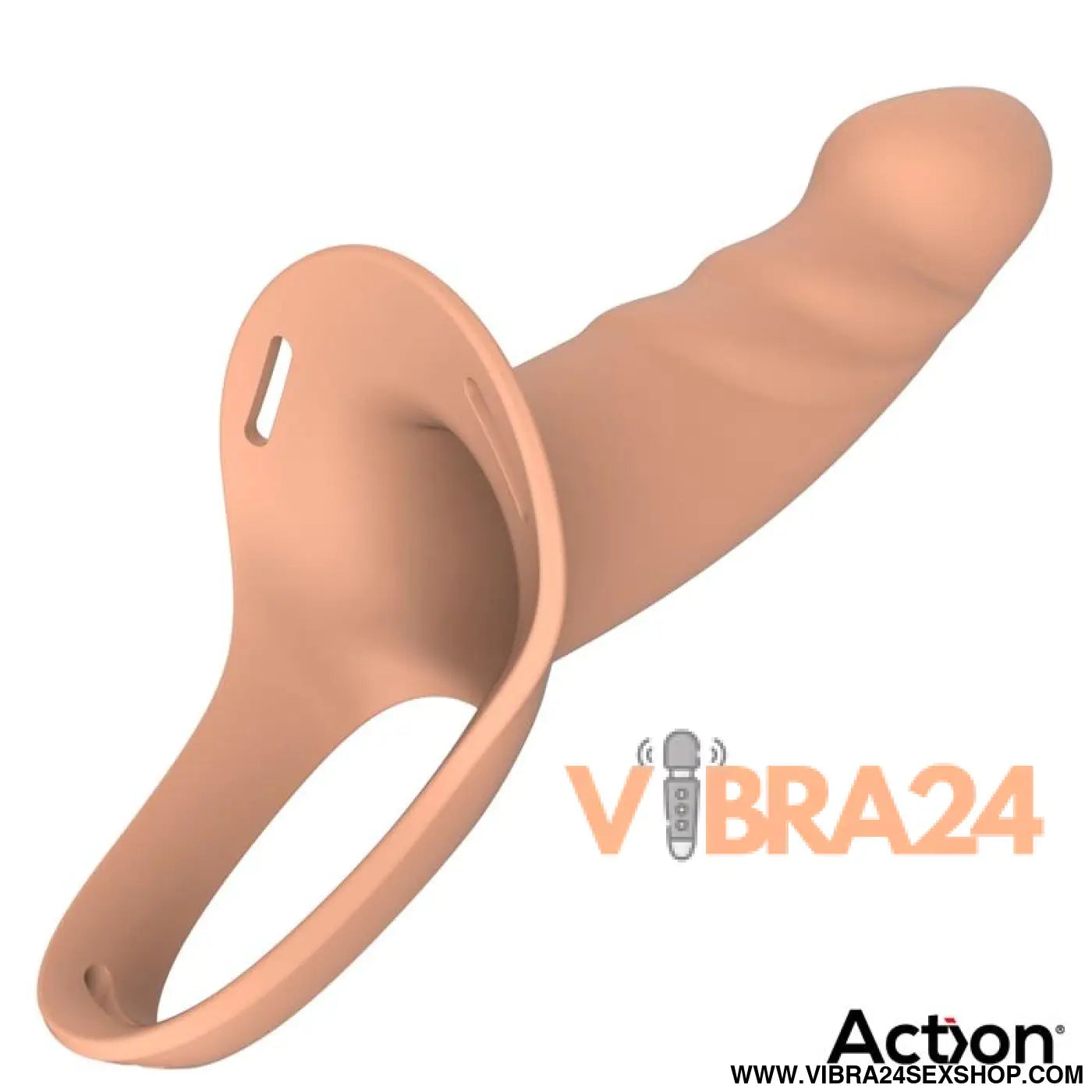 Strap-On Silicone com Dildo Oco Premium Tamanho L Flesh