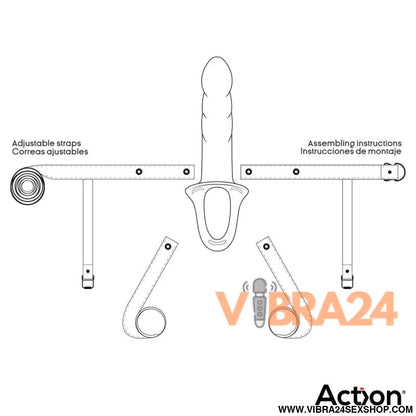 Strap-On Silicone com Dildo Oco Premium Tamanho L Flesh