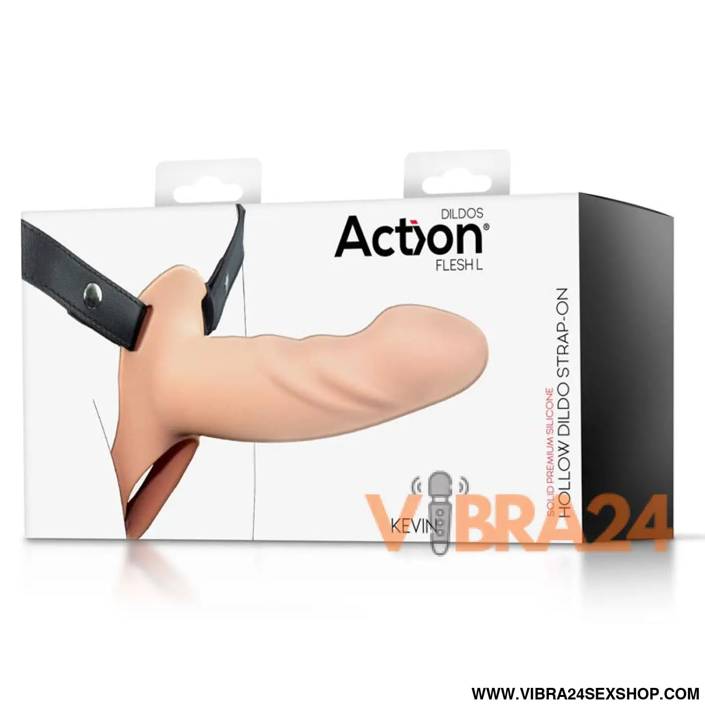 Strap-On Silicone com Dildo Oco Premium Tamanho L Flesh