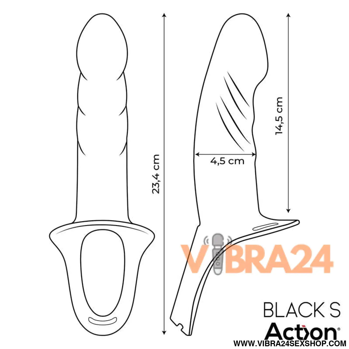 Strap-On Silicone Hollow Dildo S em Premium Tamanho Preto
