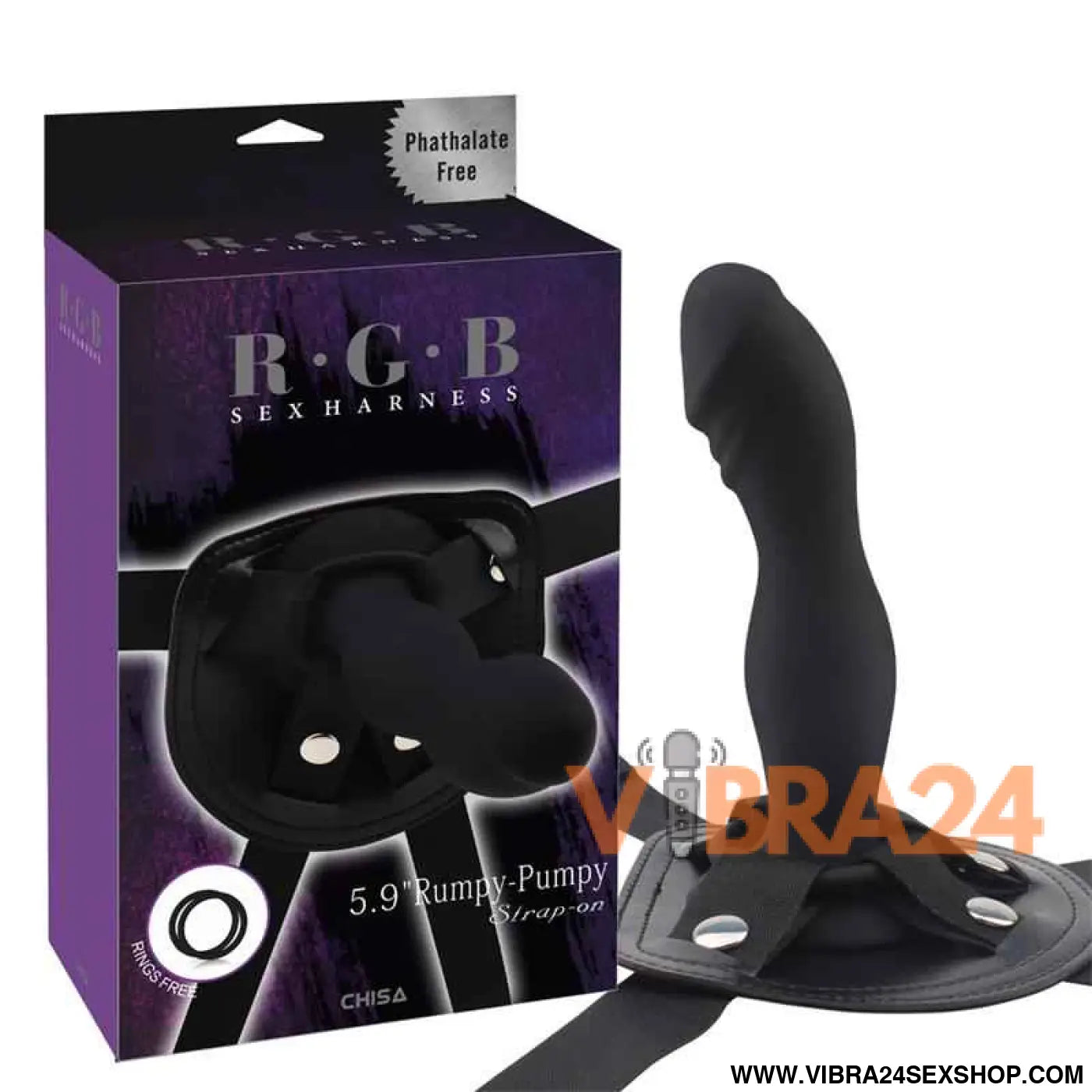 Strap-On with Dildo Rumpy Silicone Black