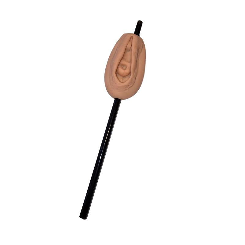 Straw with Vagina-shaped ornament