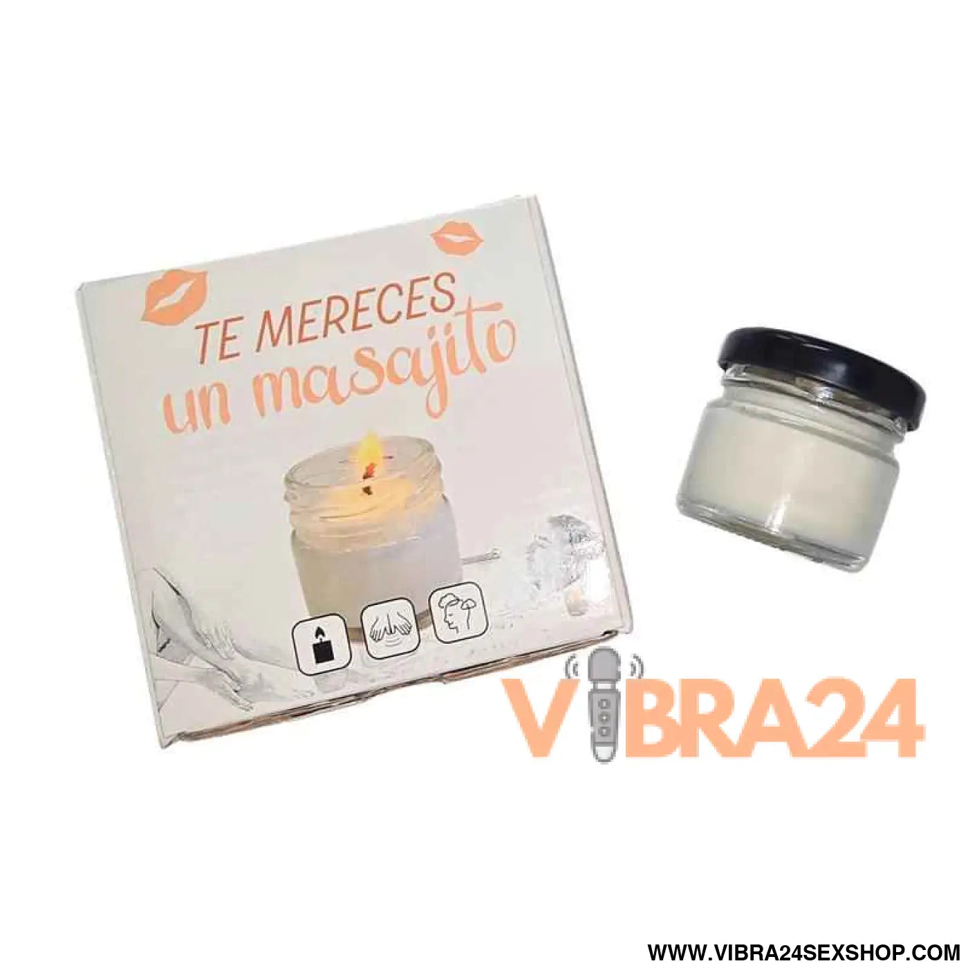 strawberry-scented massage candle
