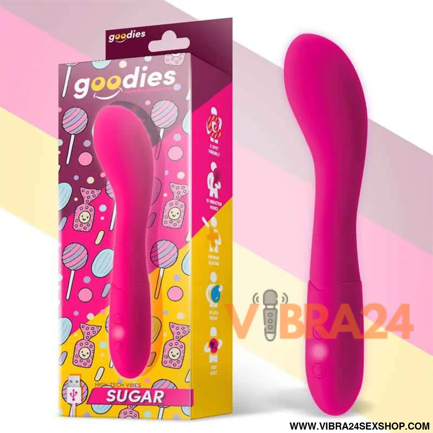 Sugar G-Spot Vibe USB Silicone Fushsia
