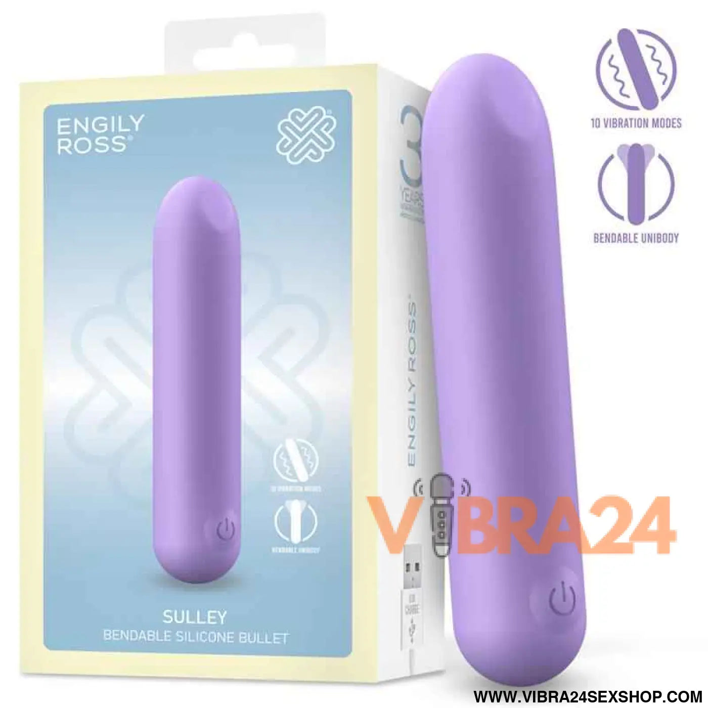 Sulley Vibrating Bullet Liquid Silicone Unibody Bendable USB