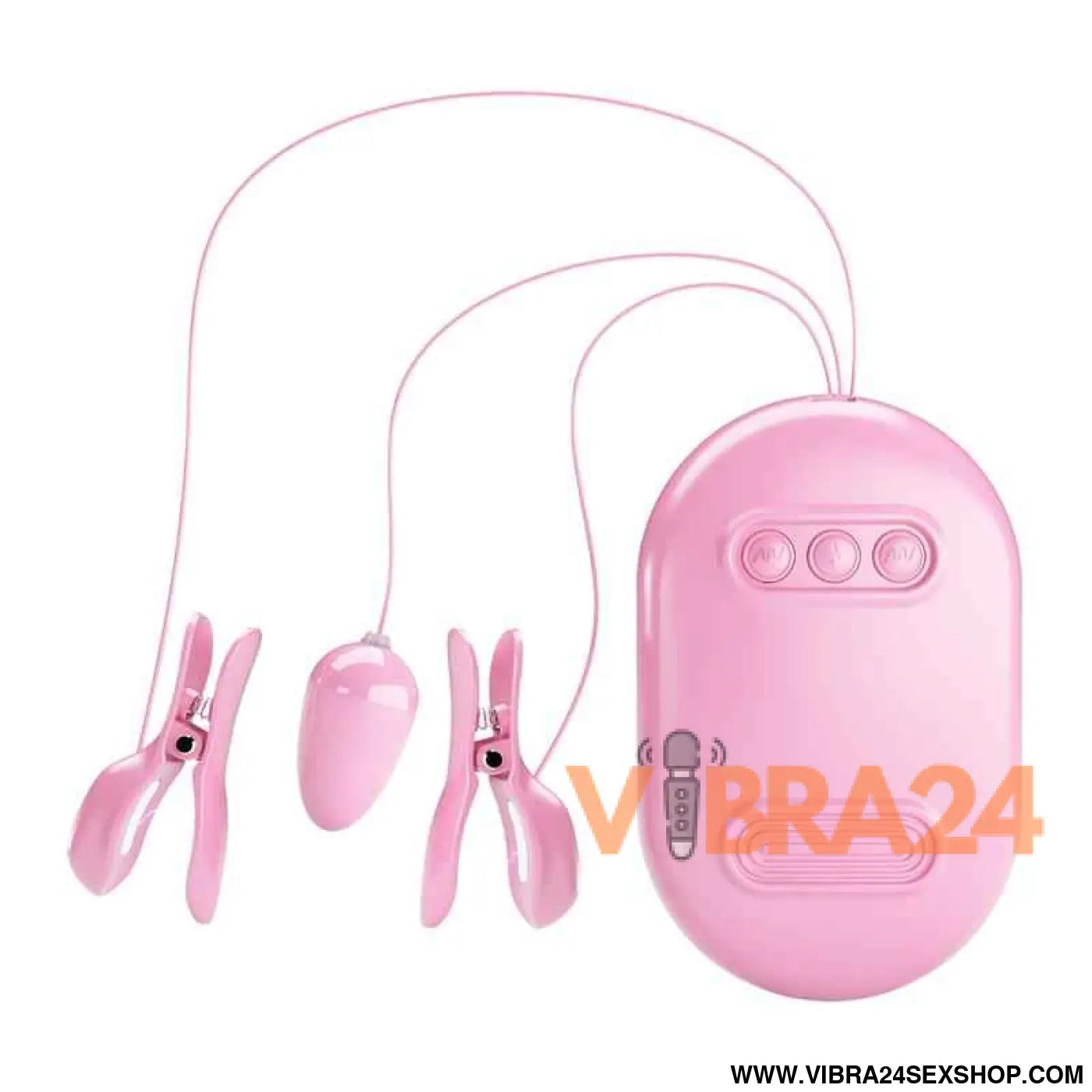 Surprise Box Vibrating Egg and Electric Shock Nipple Clamps Pink