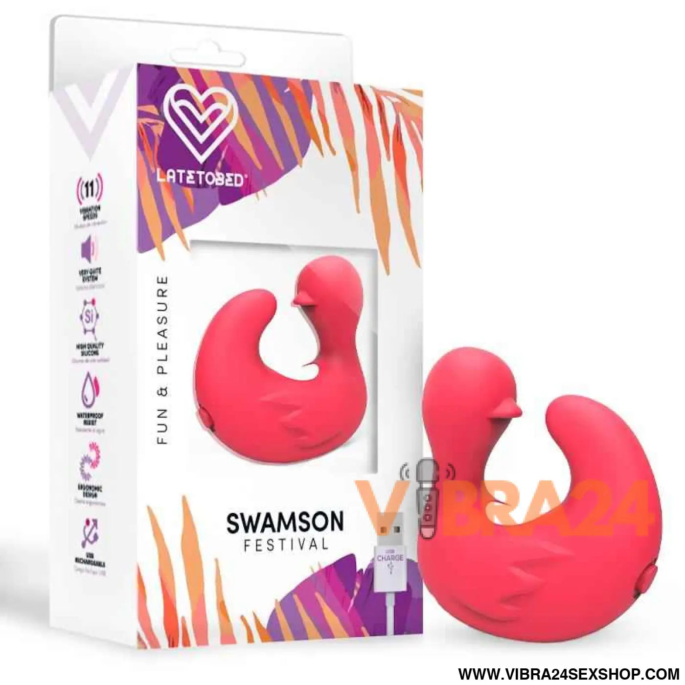 Swamson Stimulator Duckling Thimble USB Silicone Rose