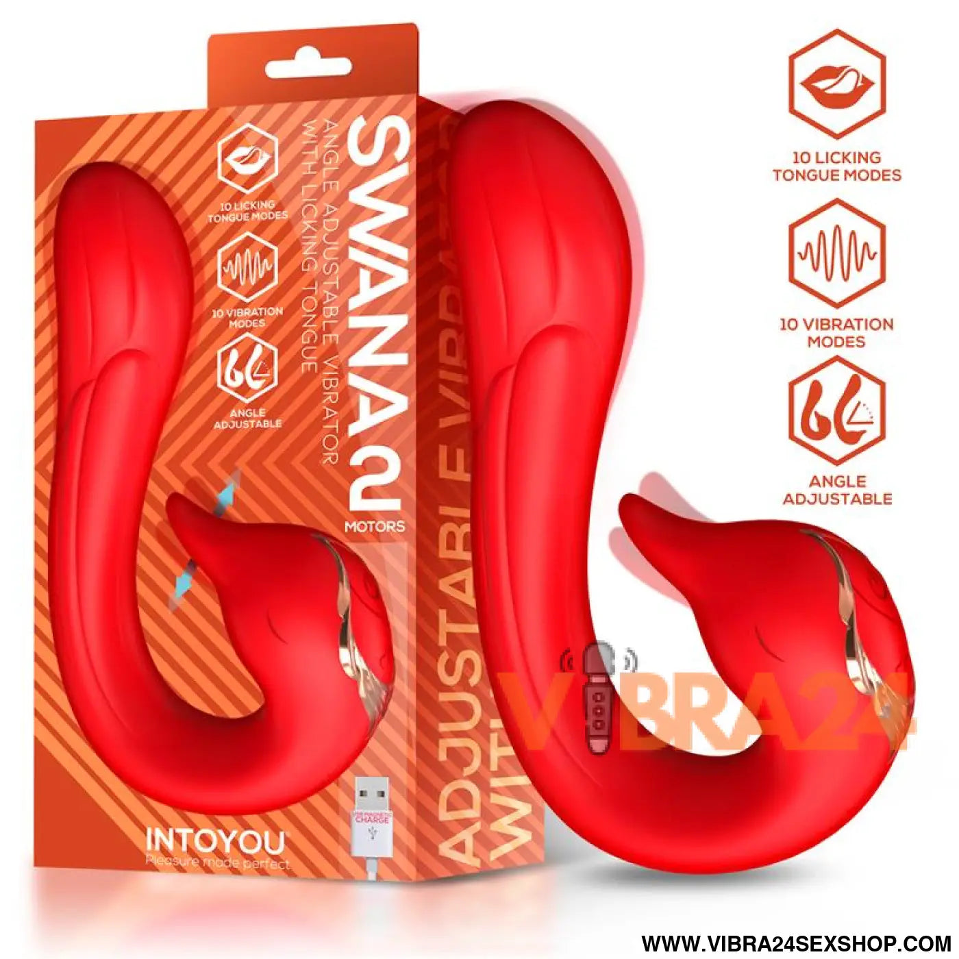 Swana Vibrator Licking Tongue with Angle Adjustable