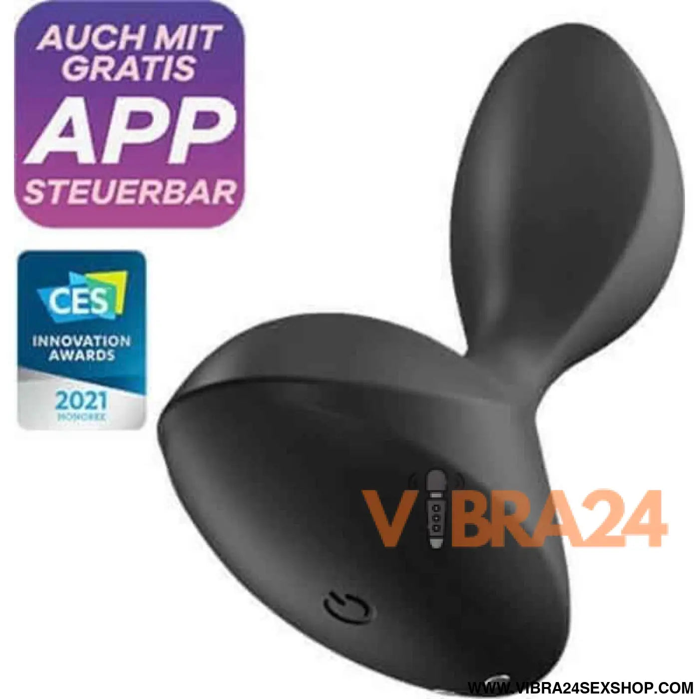 Sweet Seal Butt Plug with Vibration and APP Black