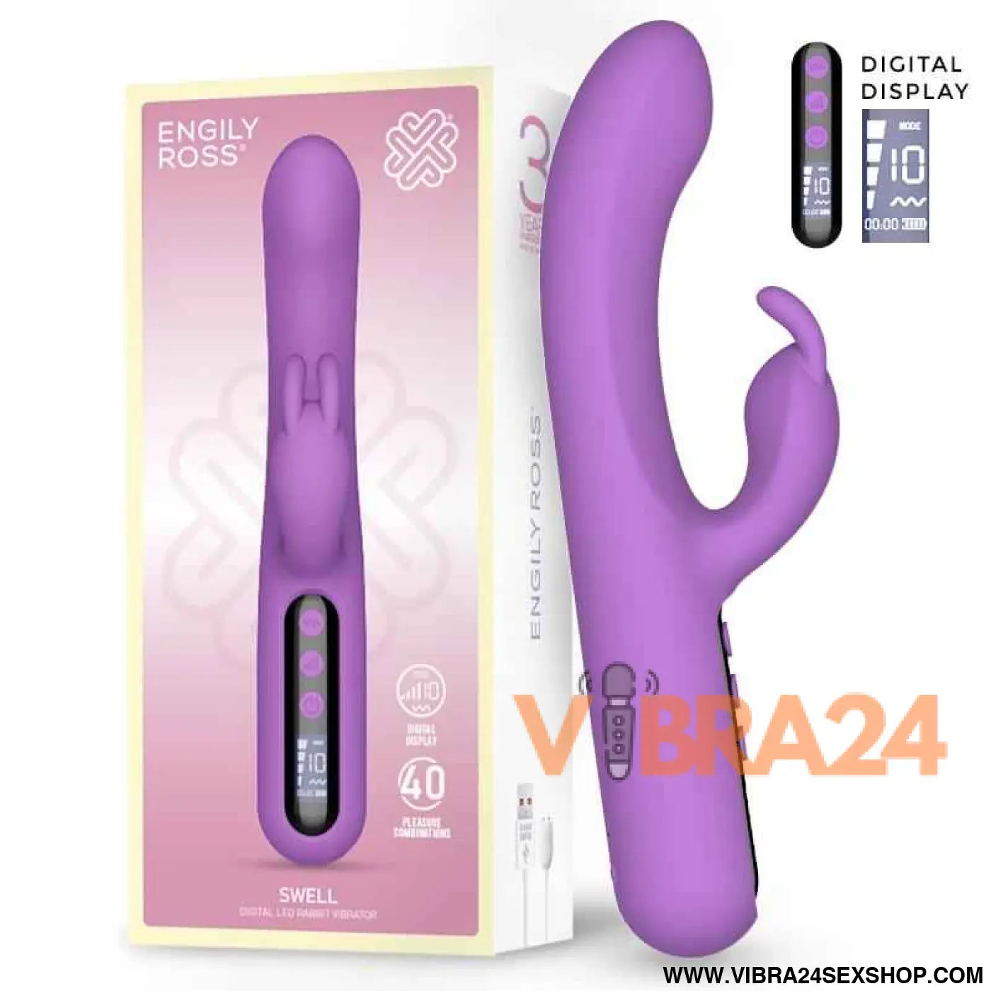 Swell Vibrador con Pantalla Digital Súper Potente 23.2 cm