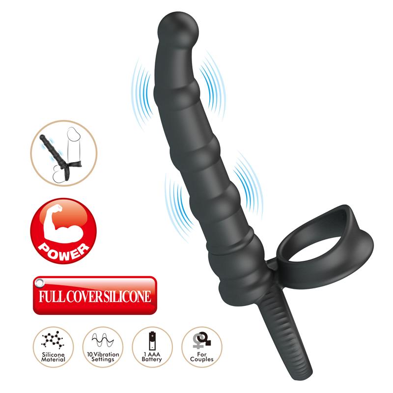 Tatum Cock Ring with Vibrating Plug Plug