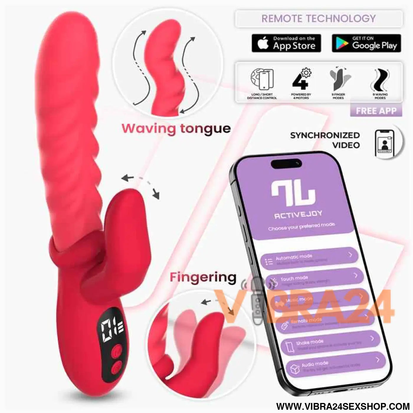 Tingly Vibrator with Finger Waving and App