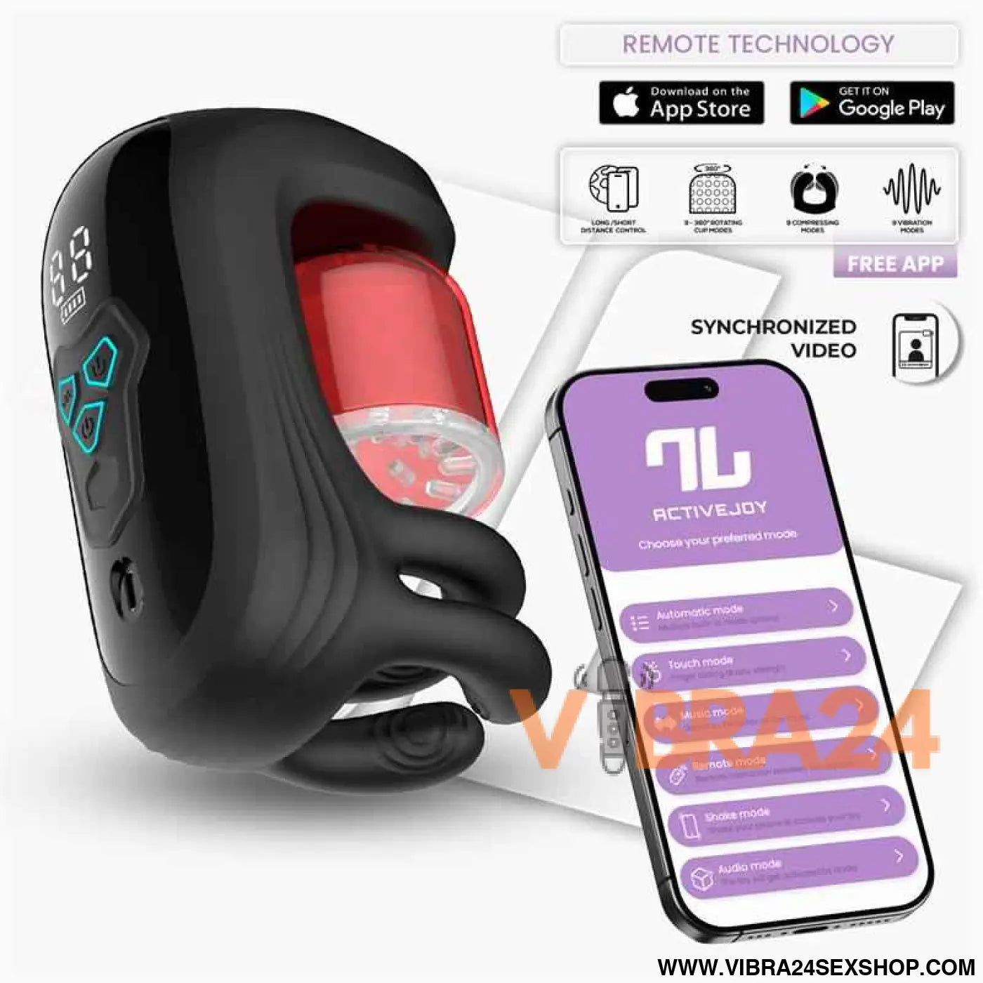 Torky Compressing Rotating Masturbator with App