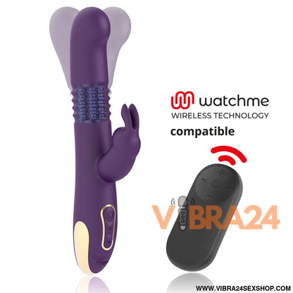 TREASURE - Vibrador Rabbit Rotativo Bastian Up & Down com Controle Remoto WATCHME