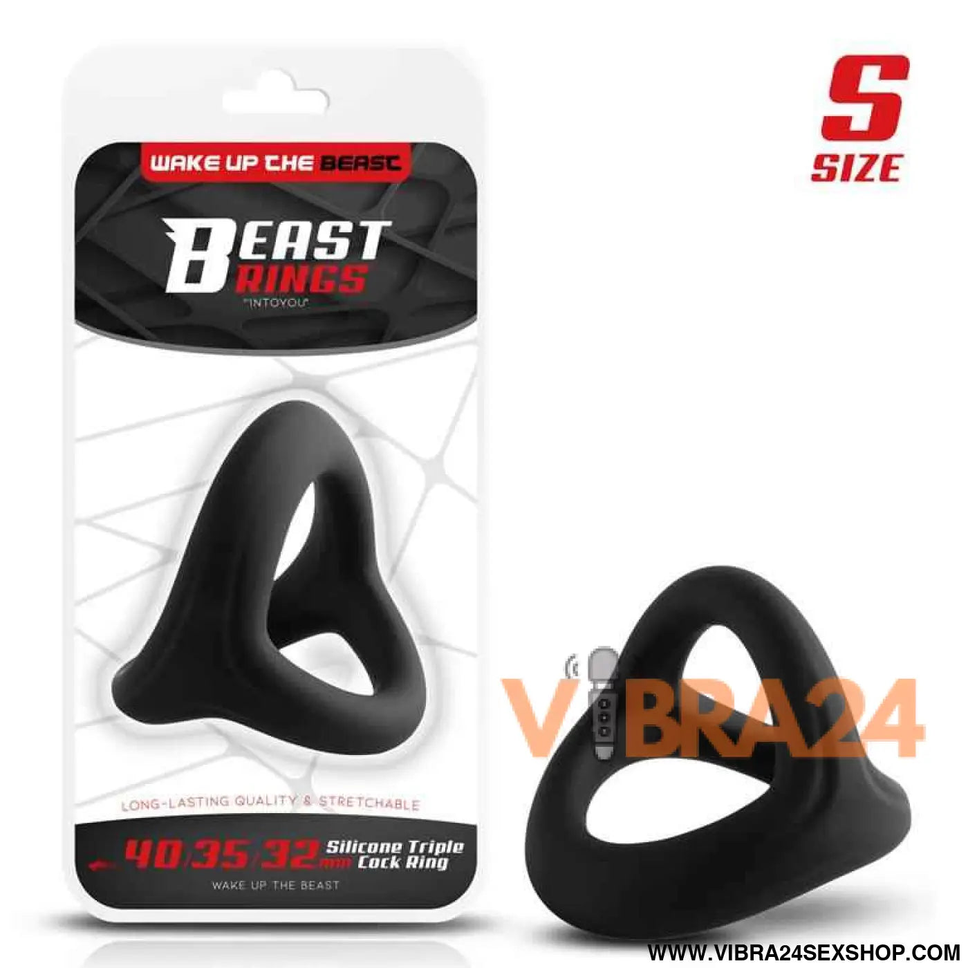 Triple Cock Ring Solid Silicone 40/35/32 mm Size S