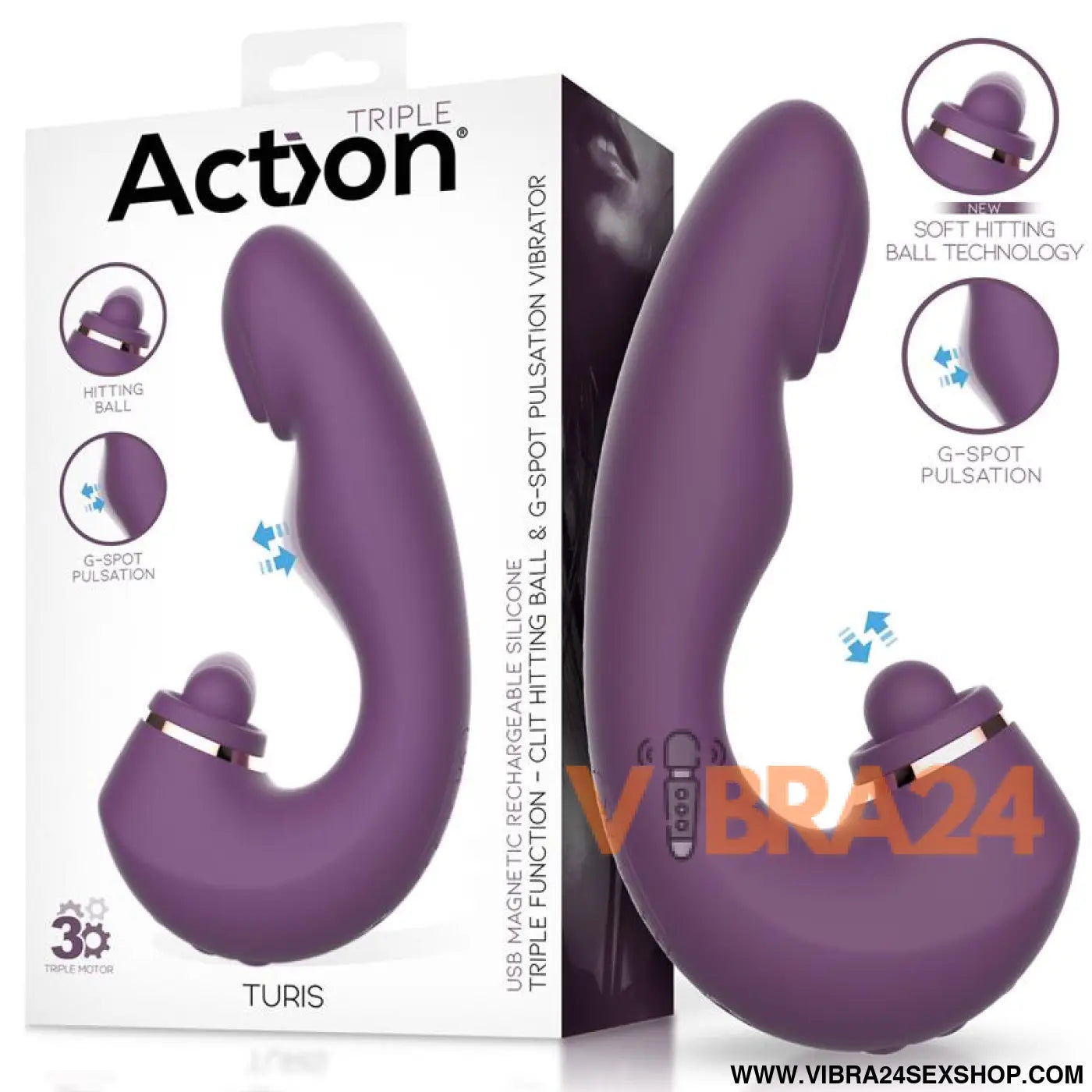 Turis Soft Hitting Ball with G-Spot Pulsation and Vibration