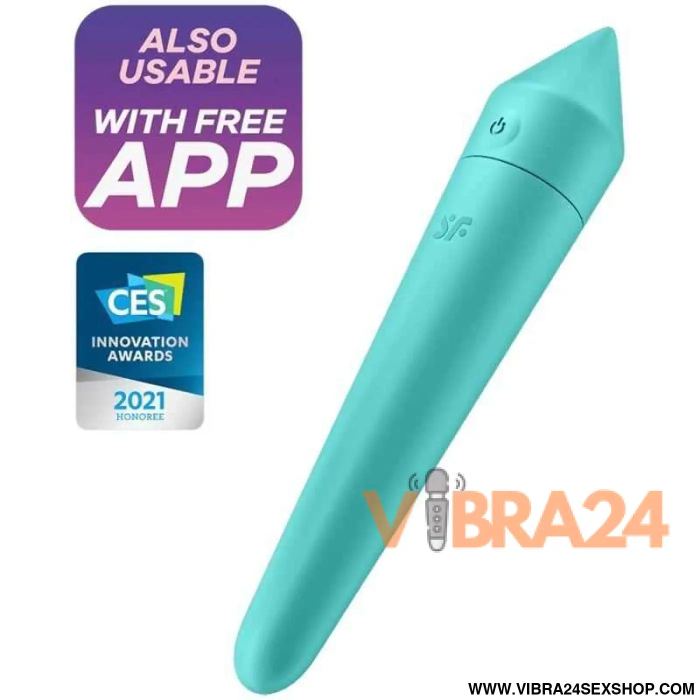Ultra Power Bullet 8 Vibrating with APP Turquoise