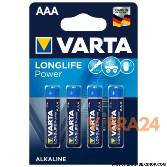 VARTA - BATERIA ALCALINA DE POTÊNCIA LONGLIFE AAA LR03 4 UNIDADE