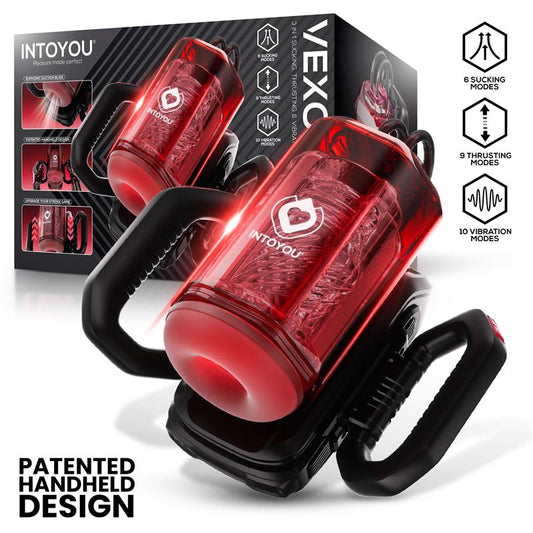 Intoyou – Vexor: Masturbador Automático 3 em 1 com Sucção, Movimento e Vibração para Experiências Personalizadas