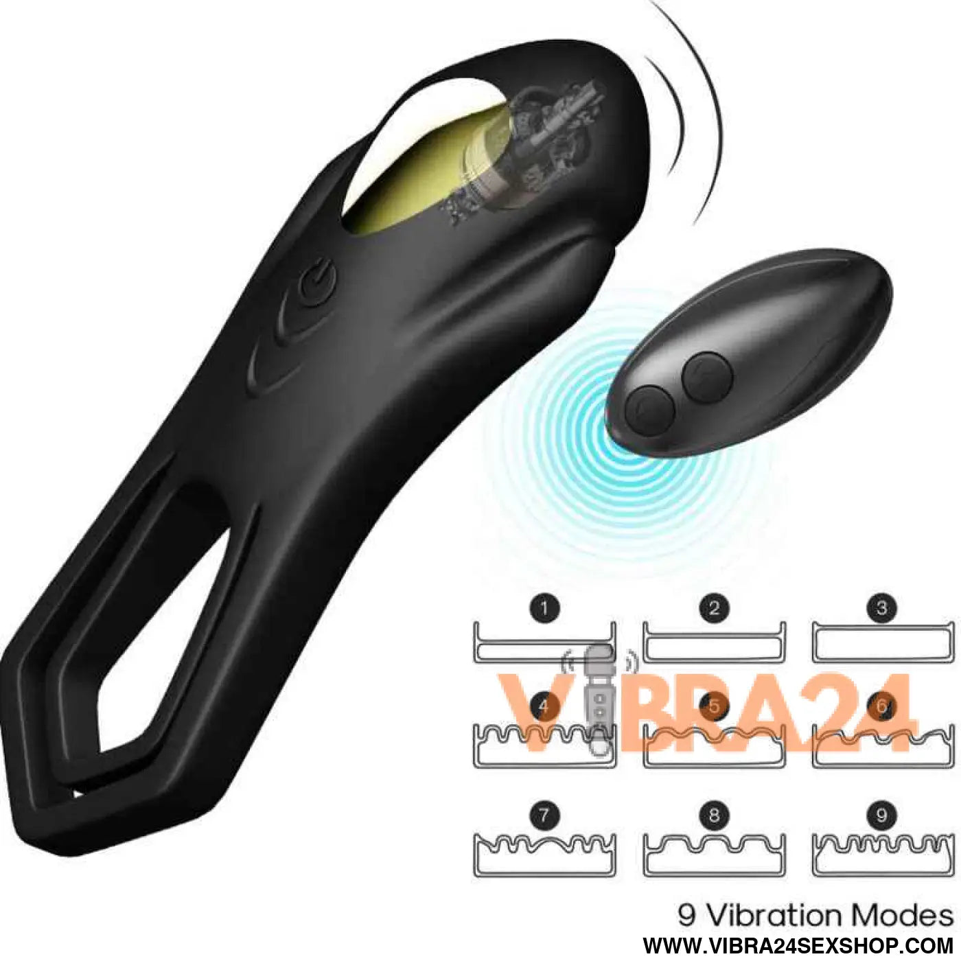 ARMONY - VIBRADOR ROADSTER ANEL DUPLO CONTROLE REMOTO PRETO - VIBRA24 SEXSHOP