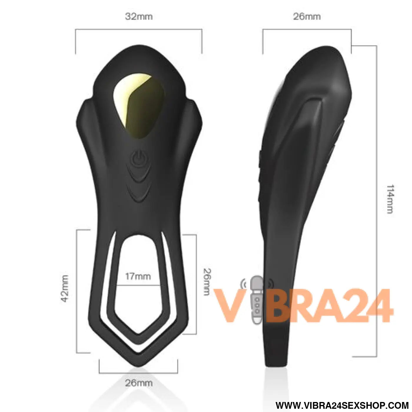 Vibrador Anel Duplo Controle Remoto Armony Roadster Preto