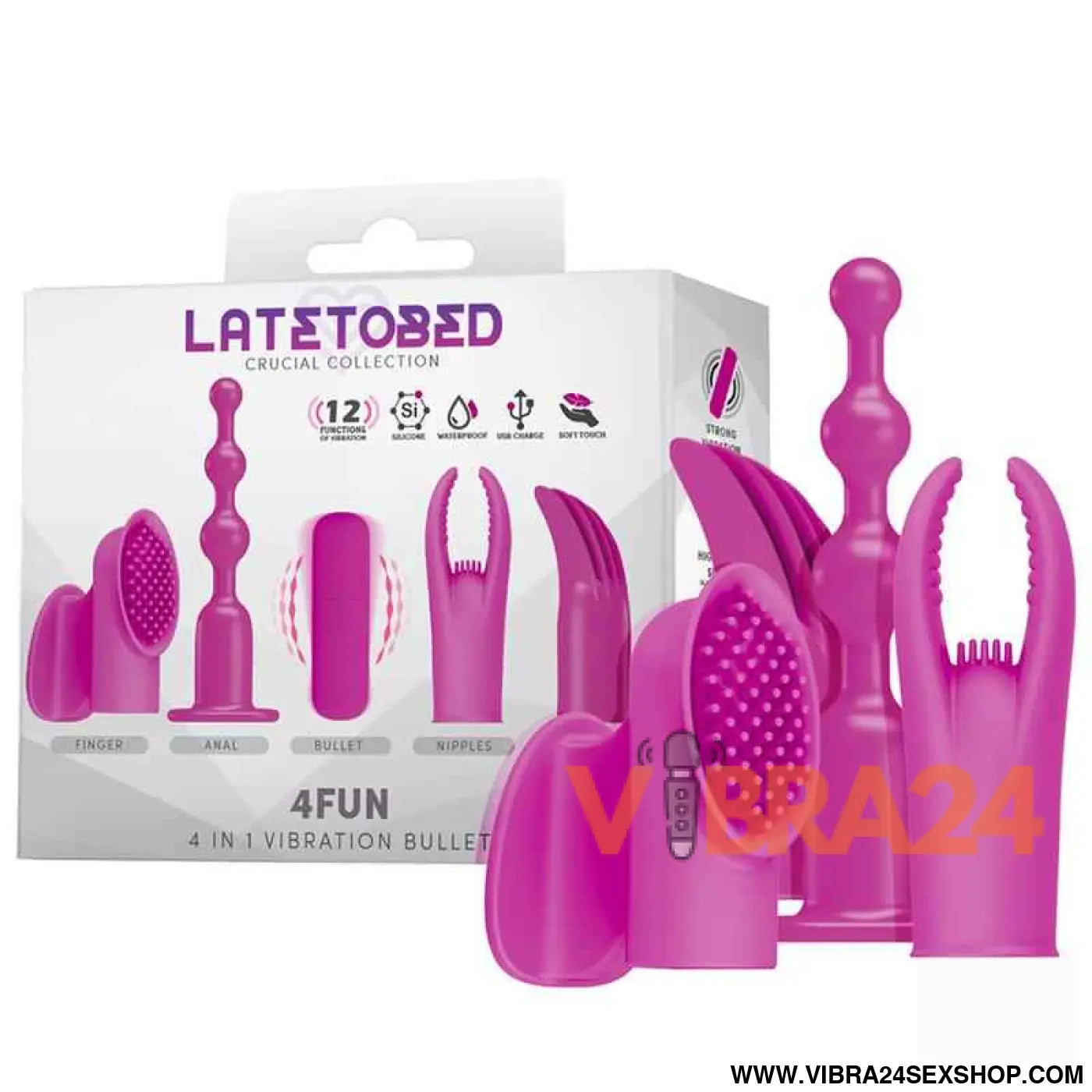 Vibrador Bullet 4Fun com 4 Capas de Silicone na Loja Erótica vibra24