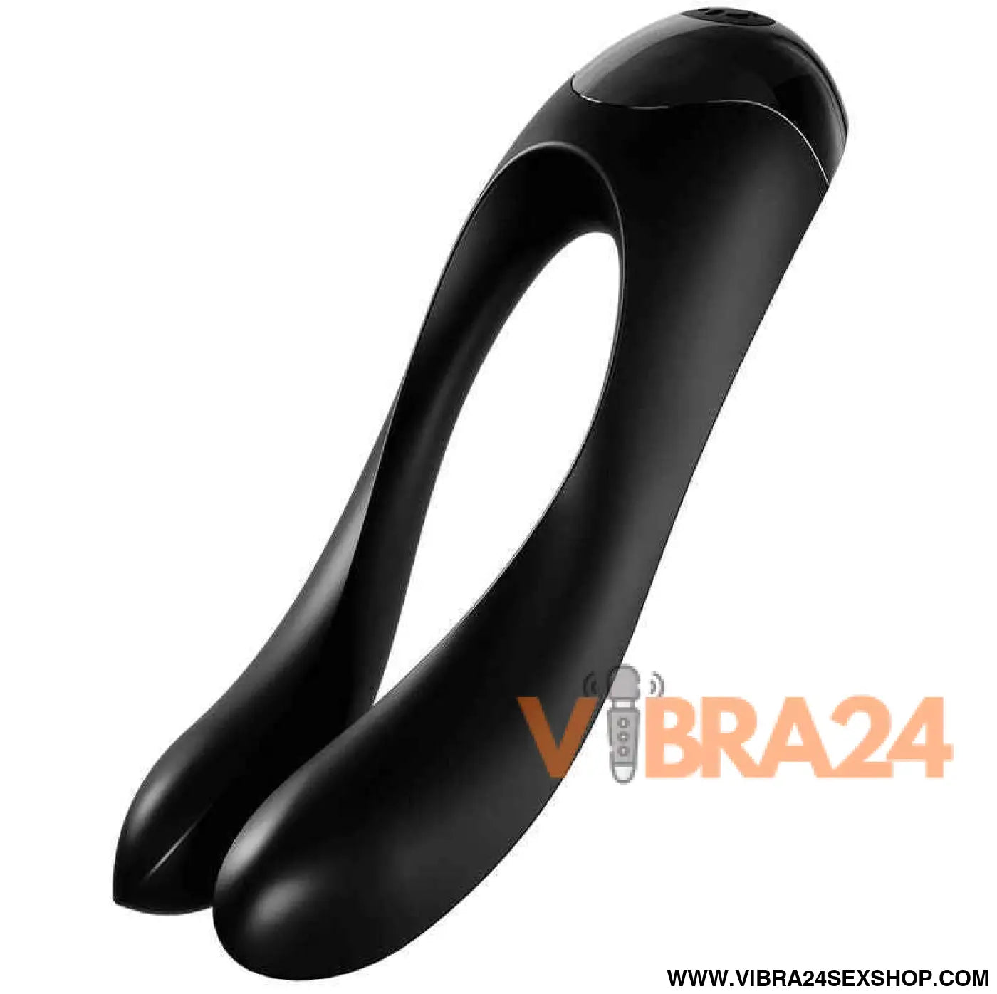 SATISFYER - VIBRADOR DE DEDO CANDY CANE PRETO - VIBRA24 SEXSHOP