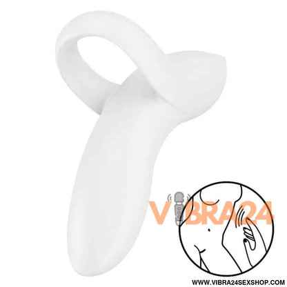 SATISFYER - VIBRADOR DE DEDO BOLD LOVER BRANCO - VIBRA24 SEXSHOP