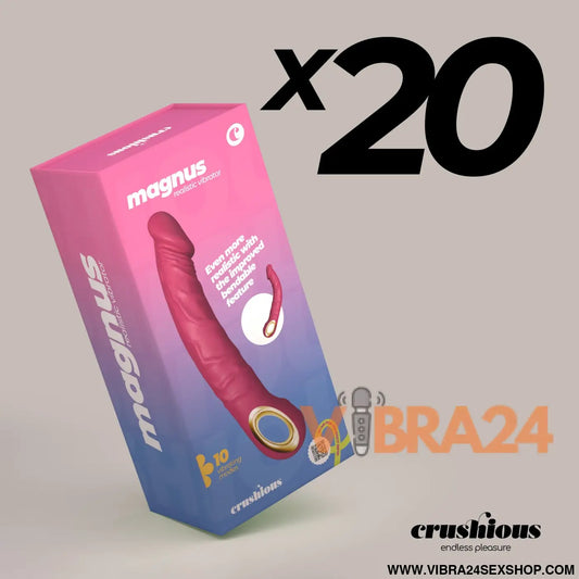 Vibrador Flexível Magnus Bend Crushious Rosa – Pack de 20 Curvável e Recarregável (10 Modos)