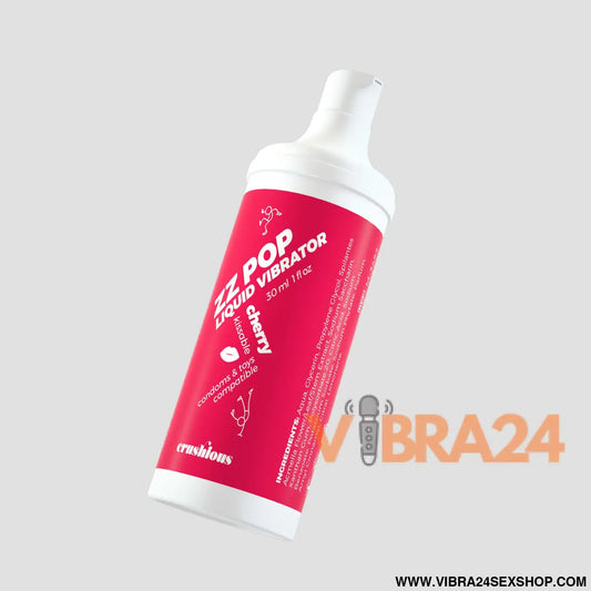 Vibrador Líquido ZZ Pop Cereja 30ml Crushious – Efeito Pulsante Rápido e Aroma Irresistível
