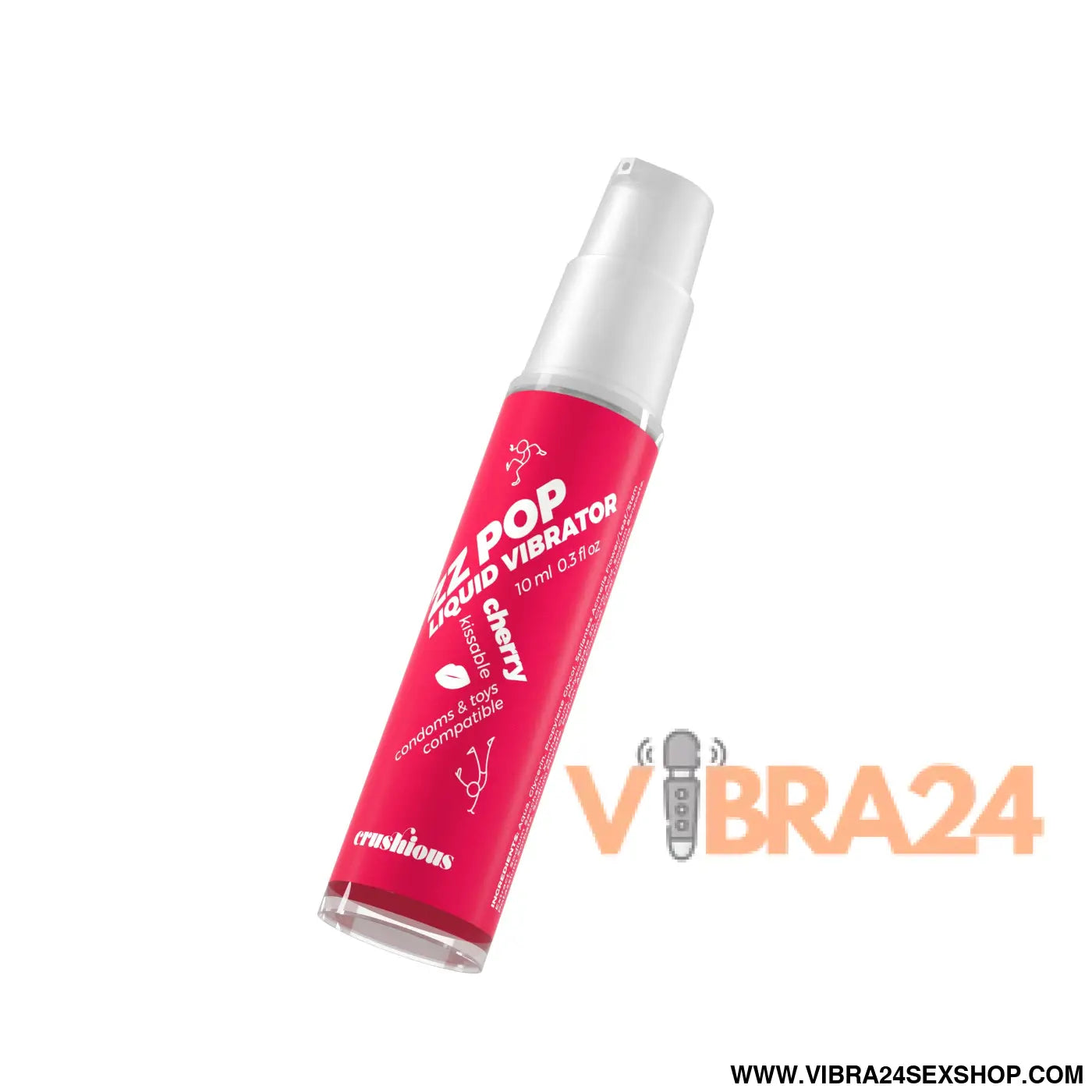 VIBRADOR LÍQUIDO ZZ POP COM AROMA CEREJA 10ML CRUSHIOUS