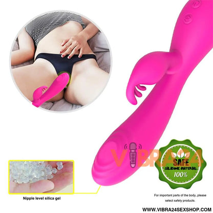 Vibrador Mágico Coelho Fúcsia com Pulsação