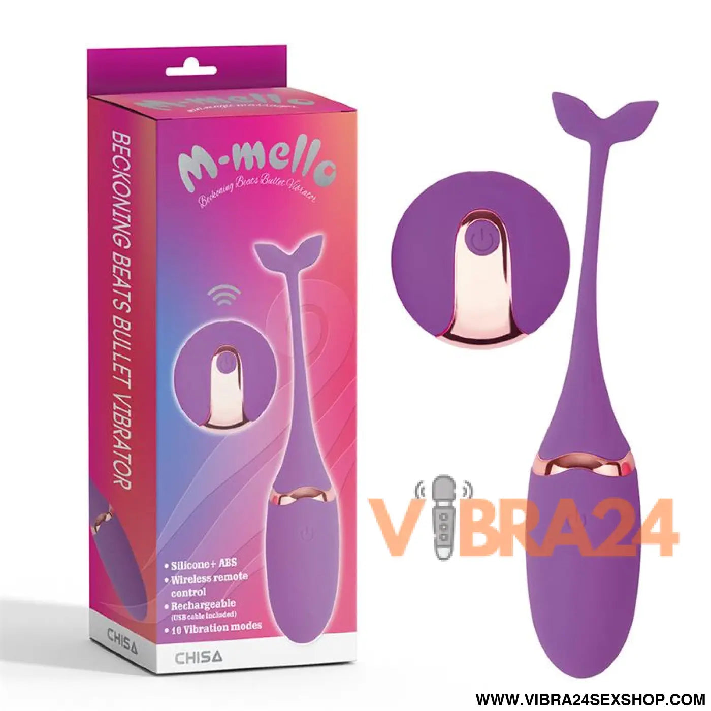 Vibrating Bullet Remote Control Beckoning Beats USB Silicone 5,9
