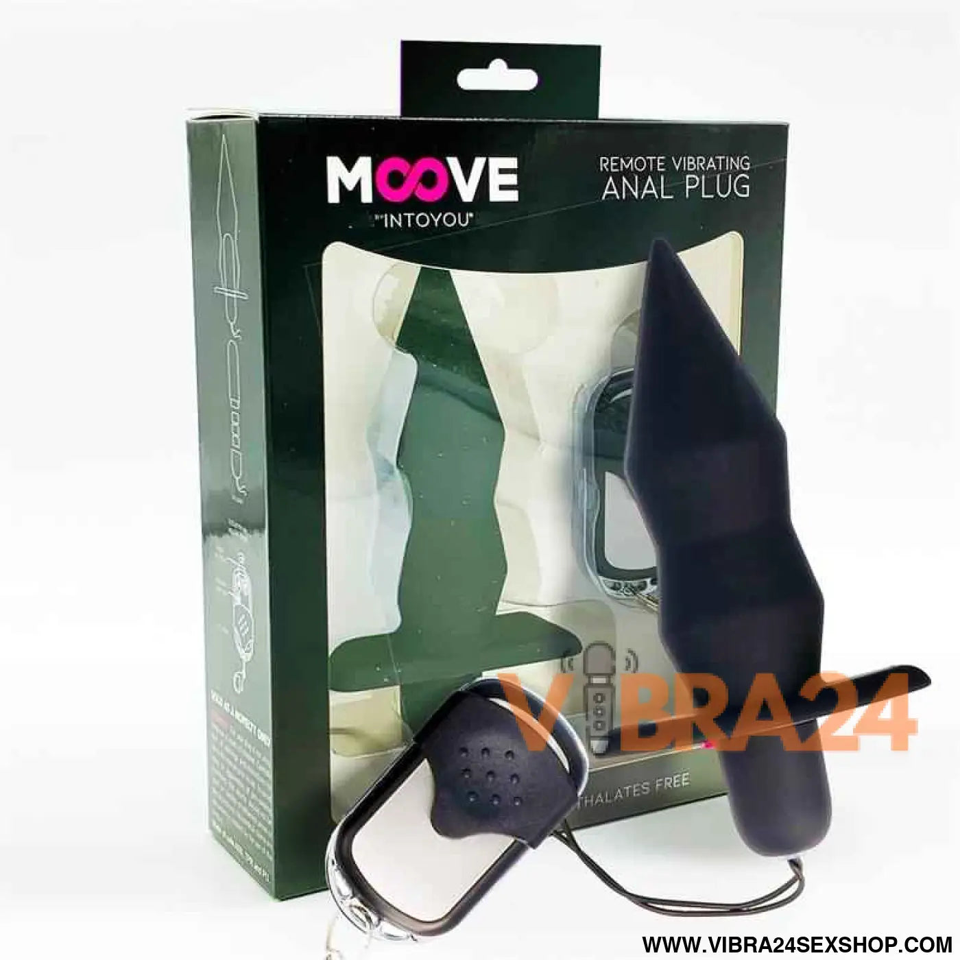 Vibrating Butt Plug with Remote Control Silicone Black