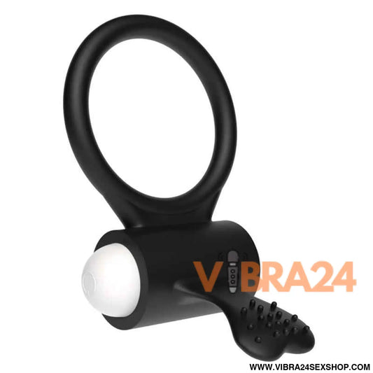 Vibrating Cockring Power Clit Black