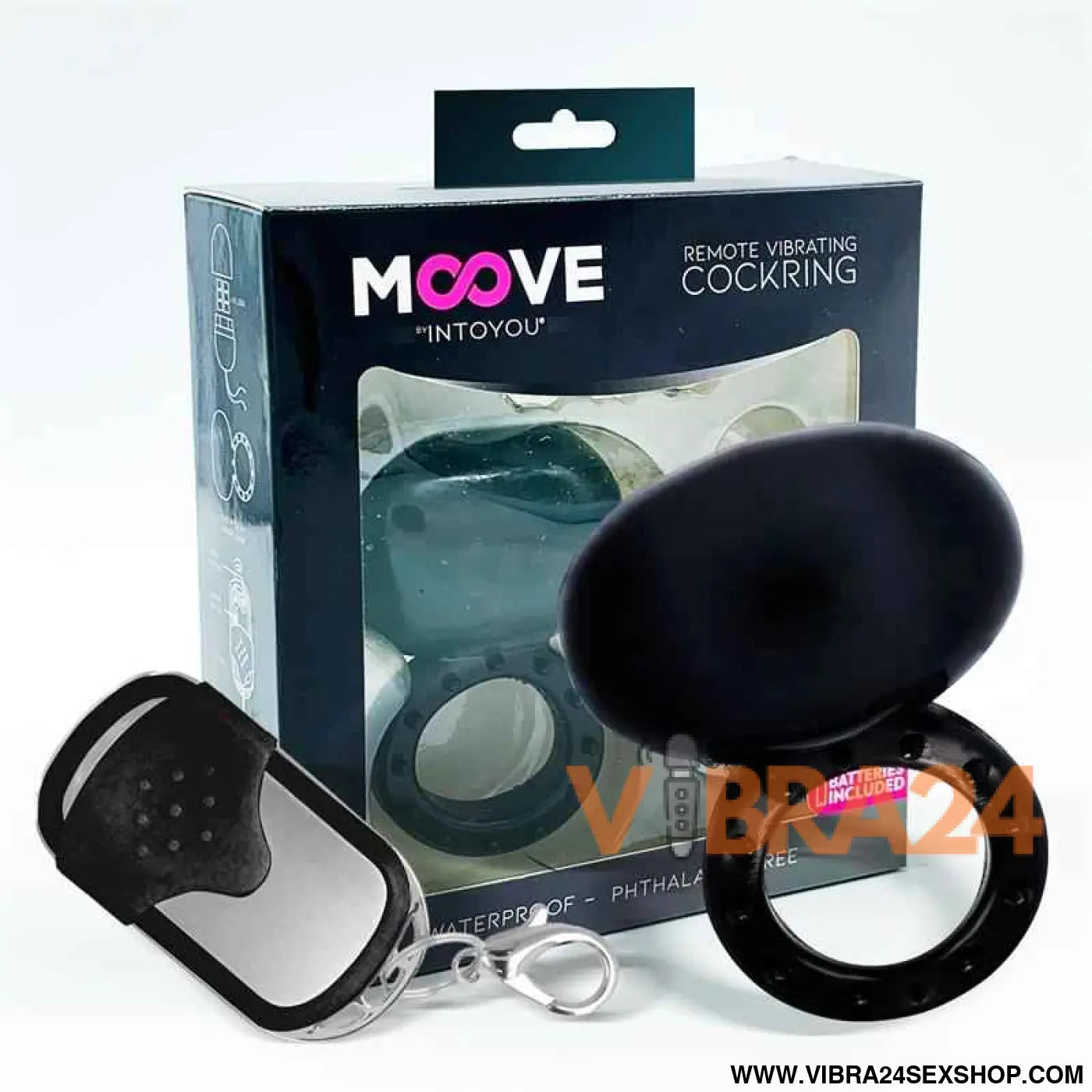 Vibrating Cockring with Remote Control Black